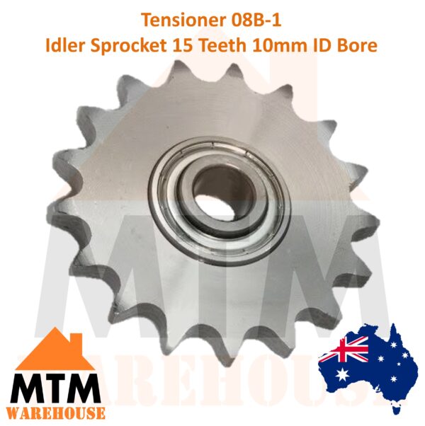 Tensioner 08B-1 Idler Sprocket 15 Teeth Tooth 10mm ID Bore - Image 2