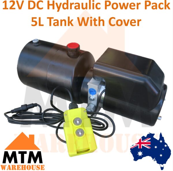 12V DC Hydraulic Power With Cover for Tipper / Tail Gate(Tailgate) 5L Tank - Image 2