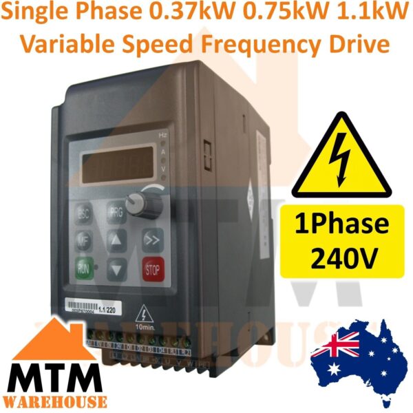 1Ph 0.37kW 0.75kW 1.1kW VSD VFD Variable Speed Frequency Drive Inverter 240V - Image 2