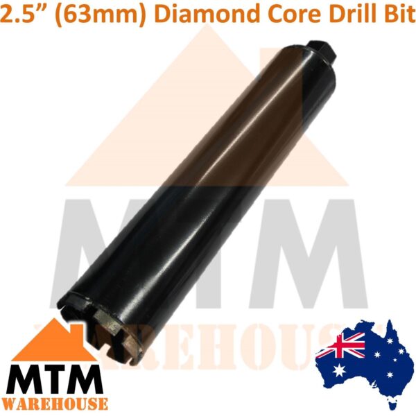2 1/2" (63mm) Diamond Core Drill Bit Concrete Stone Brick Wet Dry Tile 1-1/4 UNC - Image 2