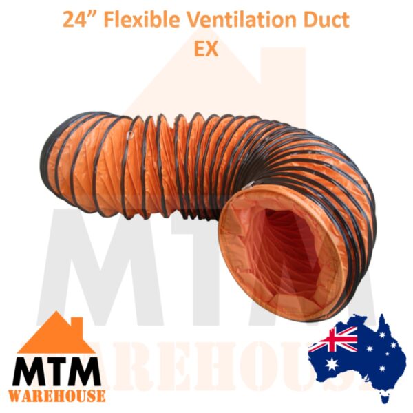 24'' Inch Flexible Ventilation Duct EX 5 Metres Length 600mm PVC Air Ducting 5m - Image 2