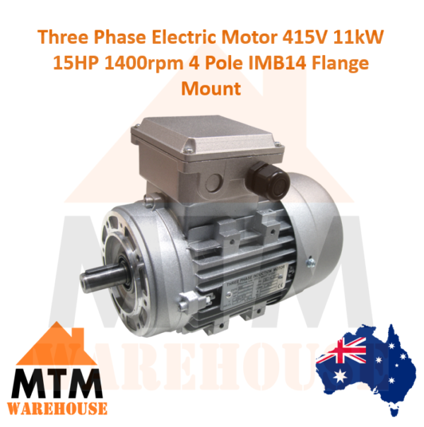 3 PH Three Phase Electric Motor 415V 11kW 15HP 1400rpm 4 Pole IMB14 Flange Mount - Image 2