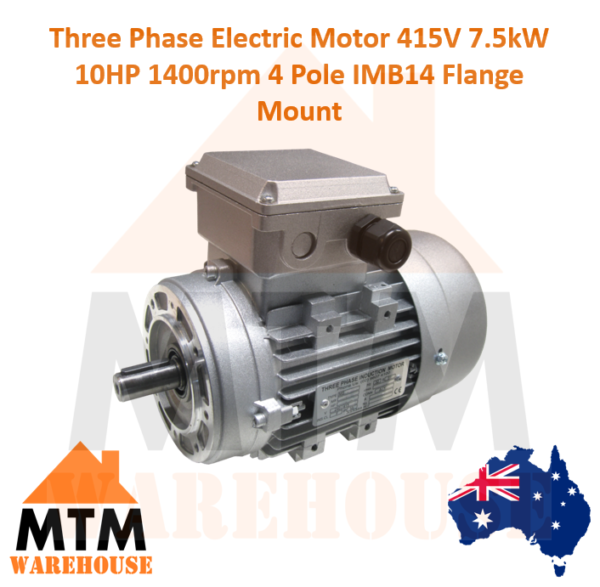 3 PH Three Phase Electric Motor 415V 7.5kW 10HP 1400rpm 4 Pole IMB14 Flange Mount - Image 2