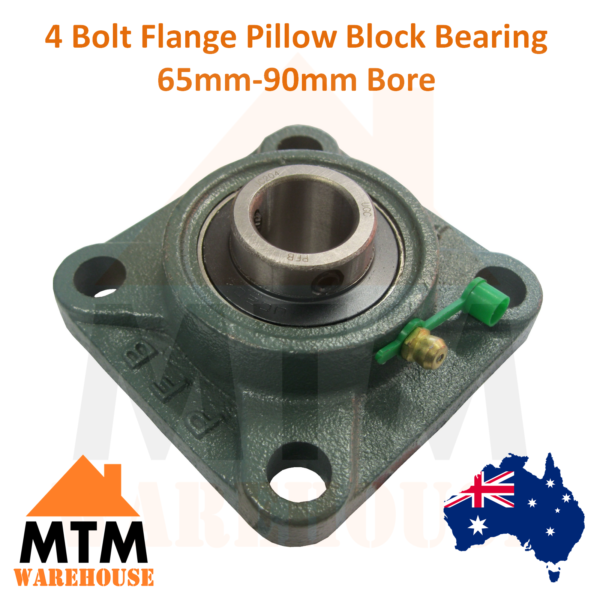 4 Bolt Flange Pillow Block Bearing Self Aligning Foot Housing 65mm-90mm Bore - Image 2