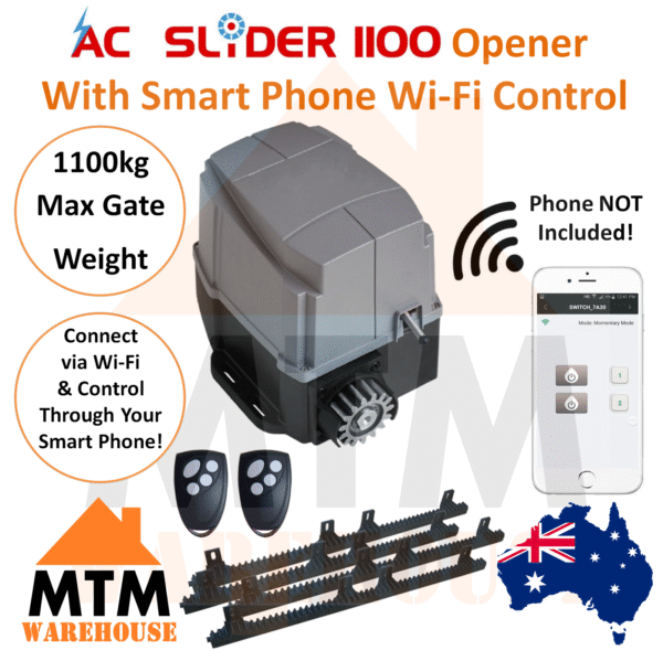 SAMT AC Slider Slide Gate Motor Opener Kit with Smart Phone Wifi Control 1100kg Wi-Fi - Image 2