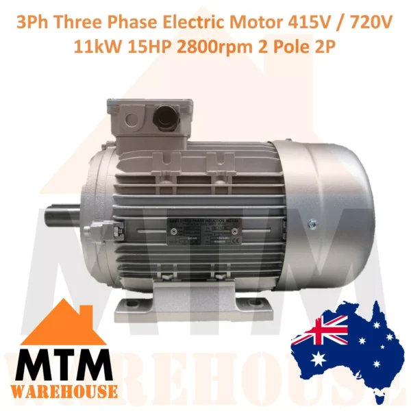 3Ph Three Phase Electric Motor 415V / 720V 11kW 15HP 2800rpm 2 Pole 2P IE3 - Image 2