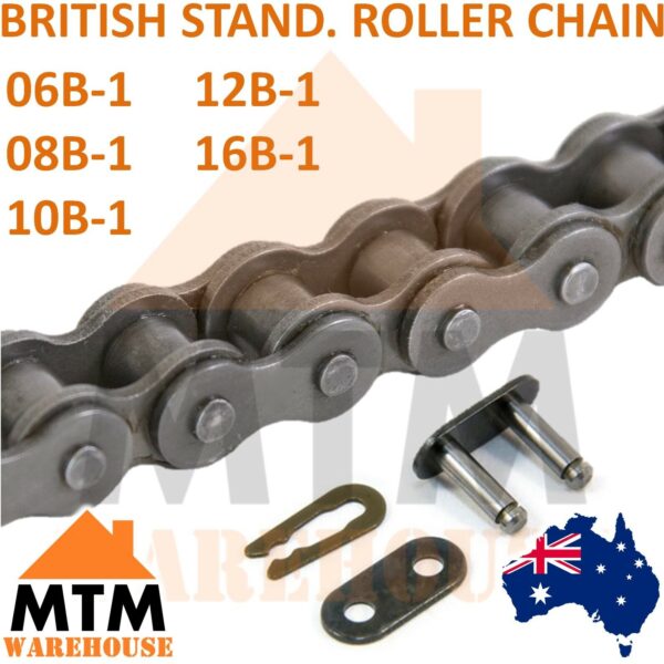 INDUSTRIAL ROLLER CHAIN British Standard 06B-1 08B-1 10B-1 12B-1 16B-1 10ft 3m - Image 2