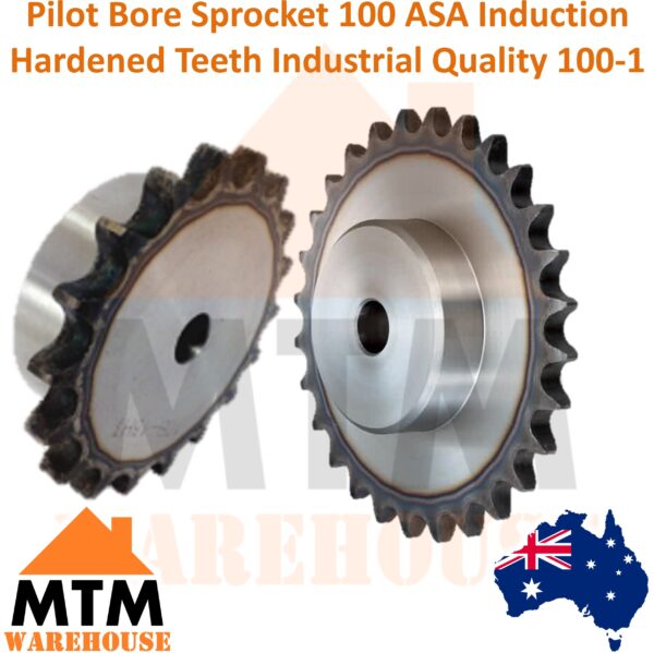 Pilot Bore Sprocket 100 ASA Induction Hardened Teeth Industrial Quality 100-1 - Image 2