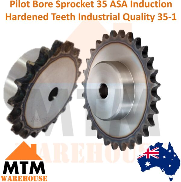 Pilot Bore Sprocket 35 ASA Induction Hardened Teeth Industrial Quality 35-1 - Image 2