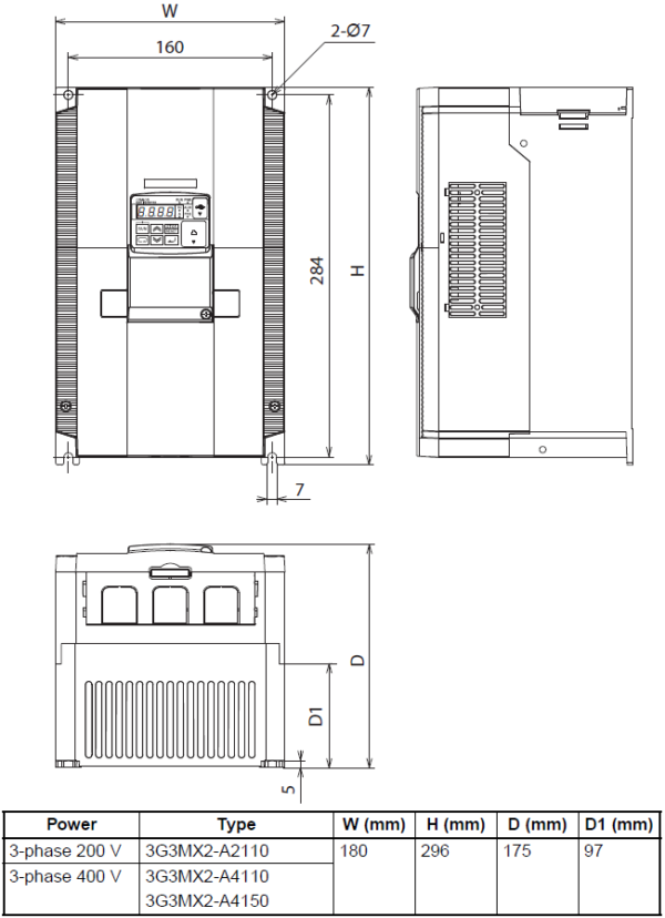 OMRON MX2 Three Phase 200V 15.0KW VSD Variable Speed Frequency Drive Inverter - Image 4