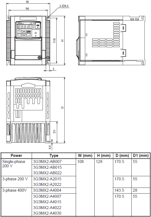 OMRON MX2 Three Phase 400V 2.2KW VSD VFD Variable Speed Frequency Drive Inverter - Image 4