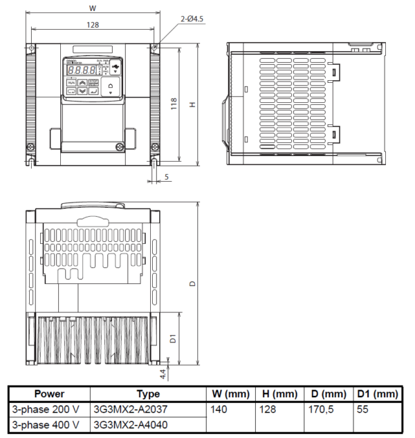 OMRON MX2 Three Phase 400V 4.0KW VSD VFD Variable Speed Frequency Drive Inverter - Image 4