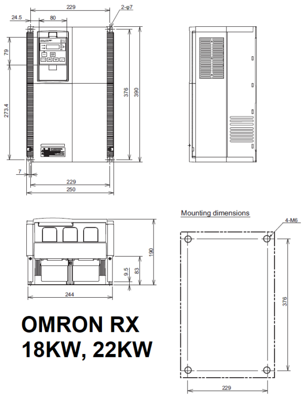 OMRON RX Three Phase 200V VSD VFD Variable Speed Frequency Drive Inverter - Image 4