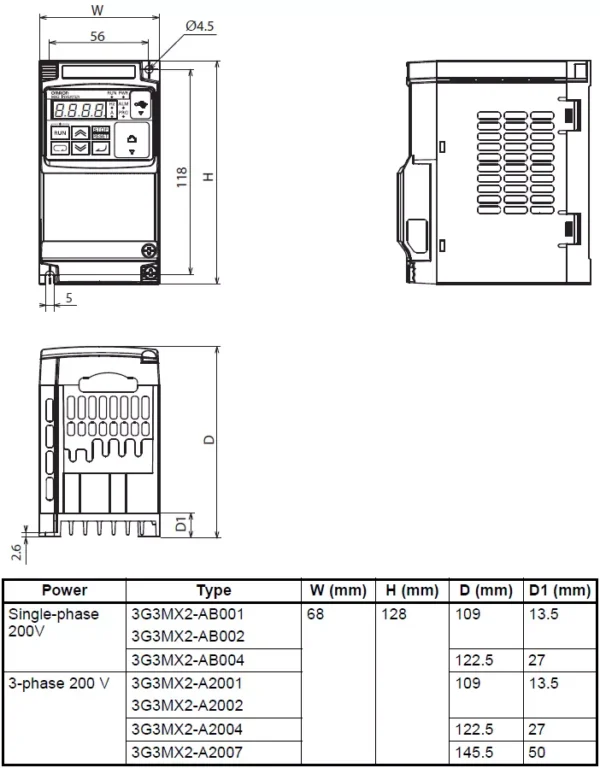 OMRON MX2 Single Phase 0.4KW VSD VFD Variable Speed Frequency Drive Inverter - Image 4