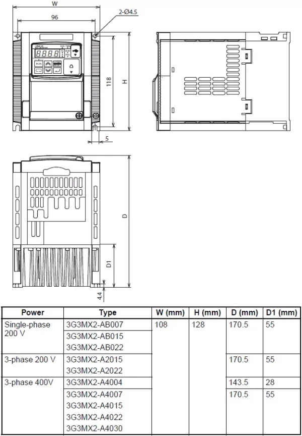 OMRON MX2 Single Phase 1.5KW VSD VFD Variable Speed Frequency Drive Inverter - Image 4