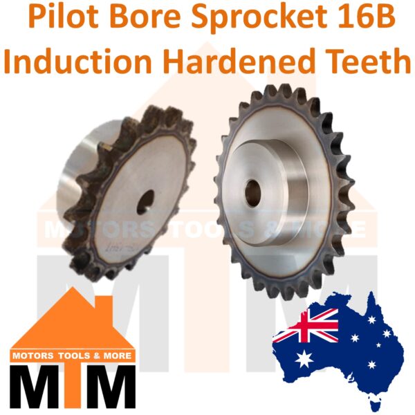 Pilot Bore Sprocket 16B BS Induction Hardened Teeth Industrial Quality 16B-1 - Image 2