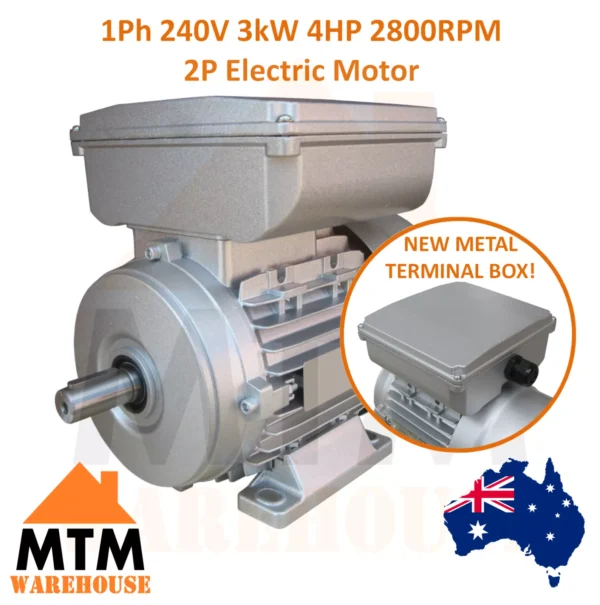 Single Phase Electric Motor 240V 3 kW 4 HP 2800rpm 2 Pole - Image 2