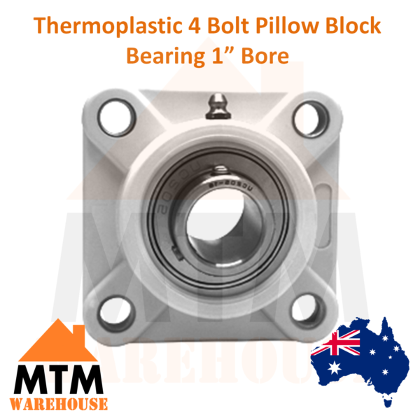 Thermoplastic 4 Bolt Pillow Block Bearing Self Aligning Housing 1" Bore - Image 2