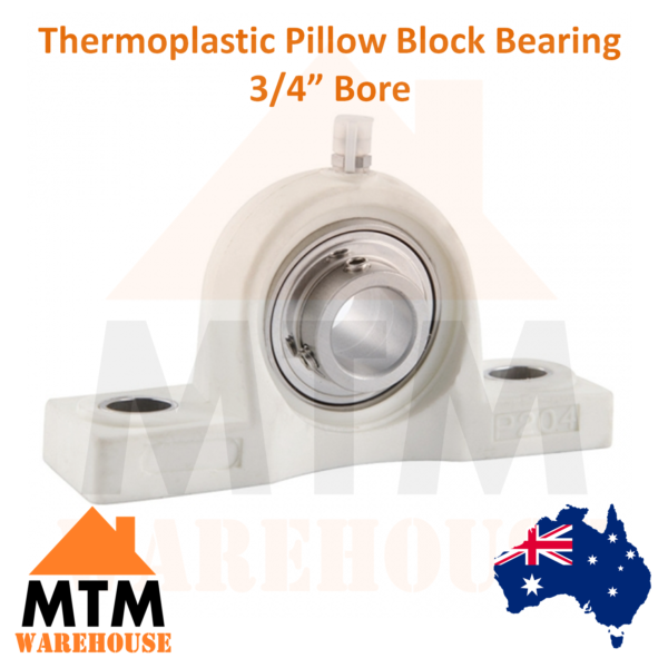 Thermoplastic SS Pillow Block Bearing Self Aligning Foot Housing 3/4" Bore - Image 2