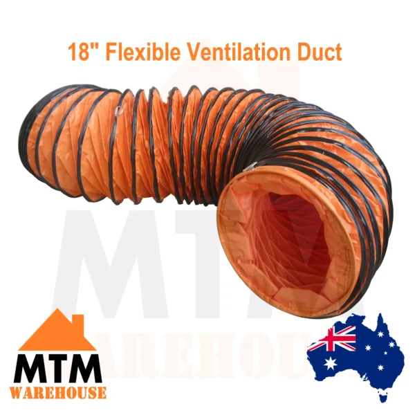 18'' inch Flexible Ventilation Duct 5 Metres Length x 457mm PVC Air Ducting 5m - Image 2