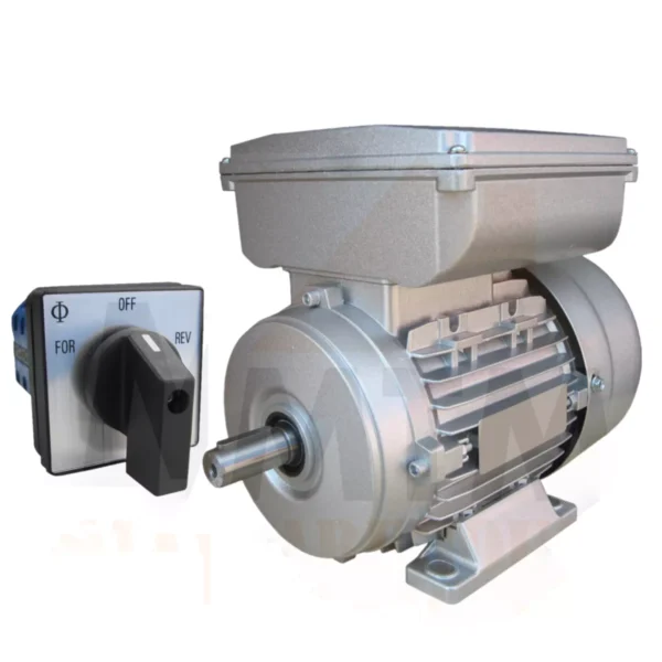 Single Phase Electric Motor 240v 0.37kW 0.5HP 1400rpm 4Pole w/ For/Rev Switch