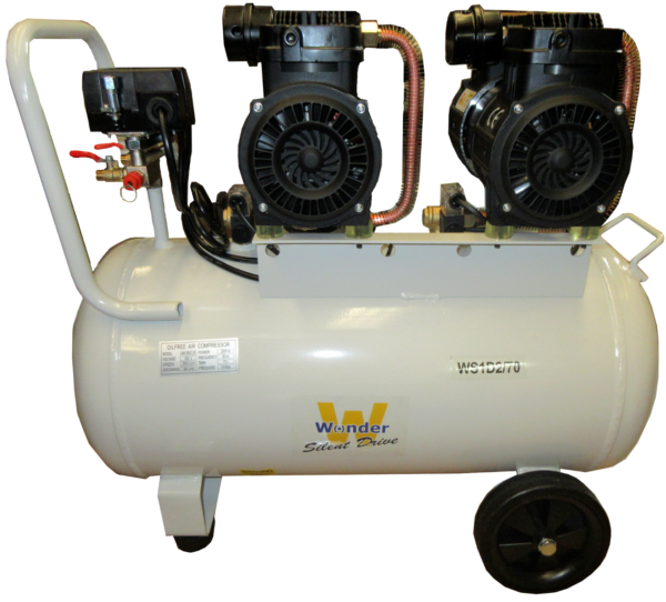 WONDER 3.75HP 2800W Powerful Oil Less Quiet Air Compressor 9.9 CFM 280L/min 70L Tank