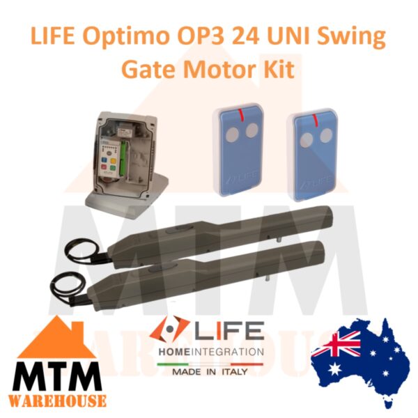 LIFE Optimo OP3 24 UNI Double Swing Gate Motor Kit - Image 2