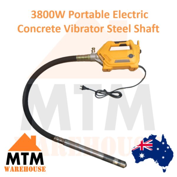 Wonder Electric Concrete Vibrator 3800W Steel Shaft Tool Hose Portable Motor - Image 2