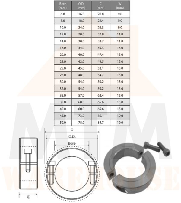 METRIC Shaft Collar 2 Piece Split Type - Image 3