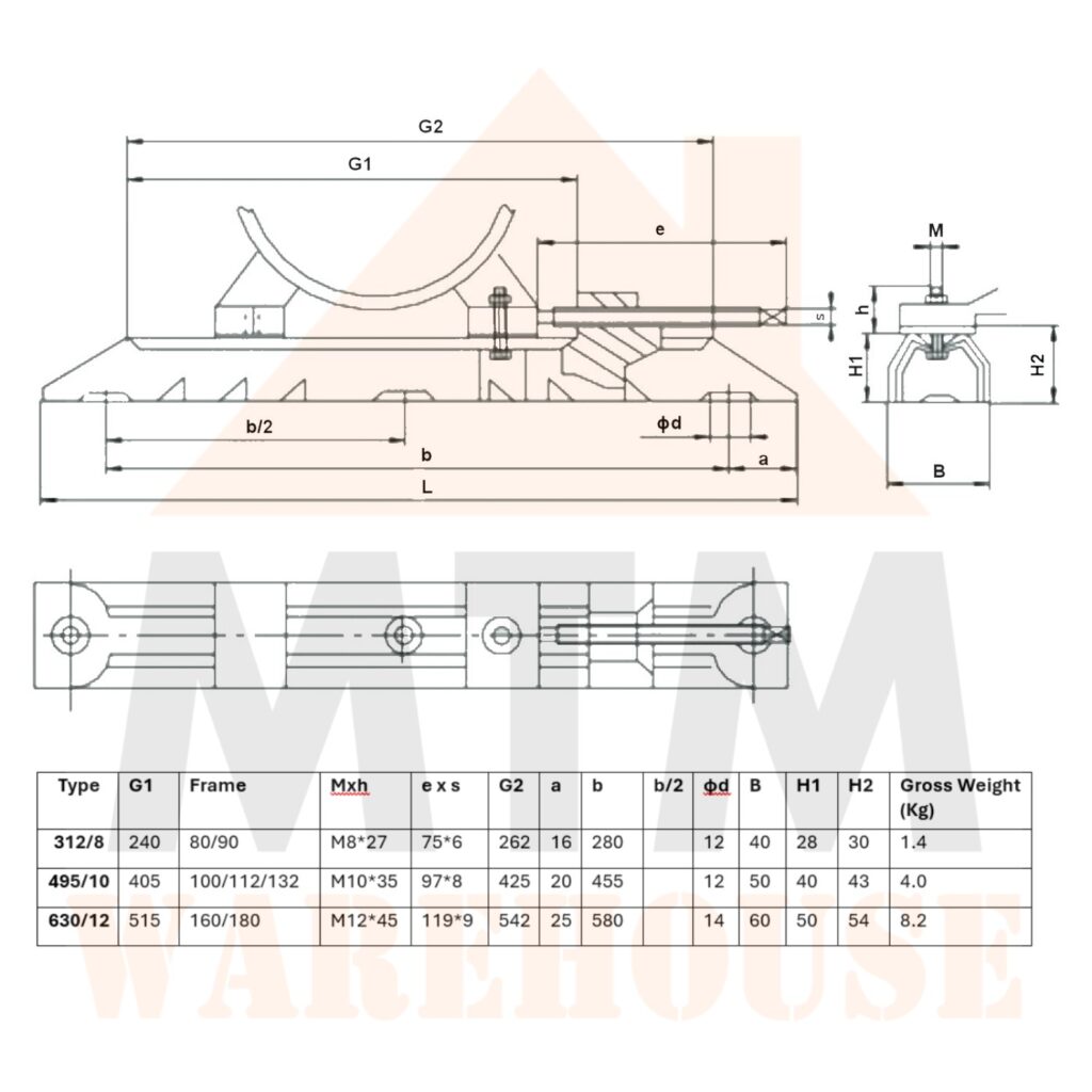 Engine Mount Rails Quick Adjust Motor Slide Rails Suit Frames 160/180 (630-12) – MTM Warehouse