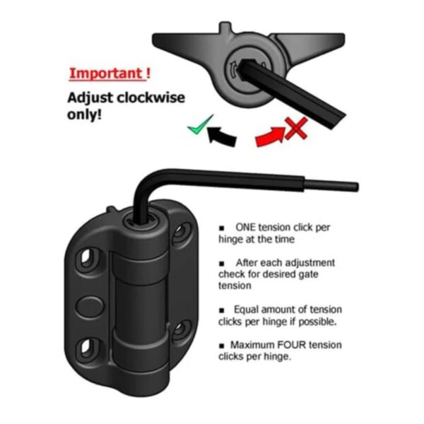 Safetech Adjustable Heavy Duty Self Closing Hinges (Pair) - Image 2