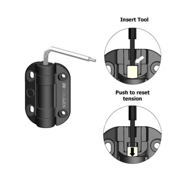 Safetech Adjustable Heavy Duty Self Closing Hinges (Pair) - Image 3