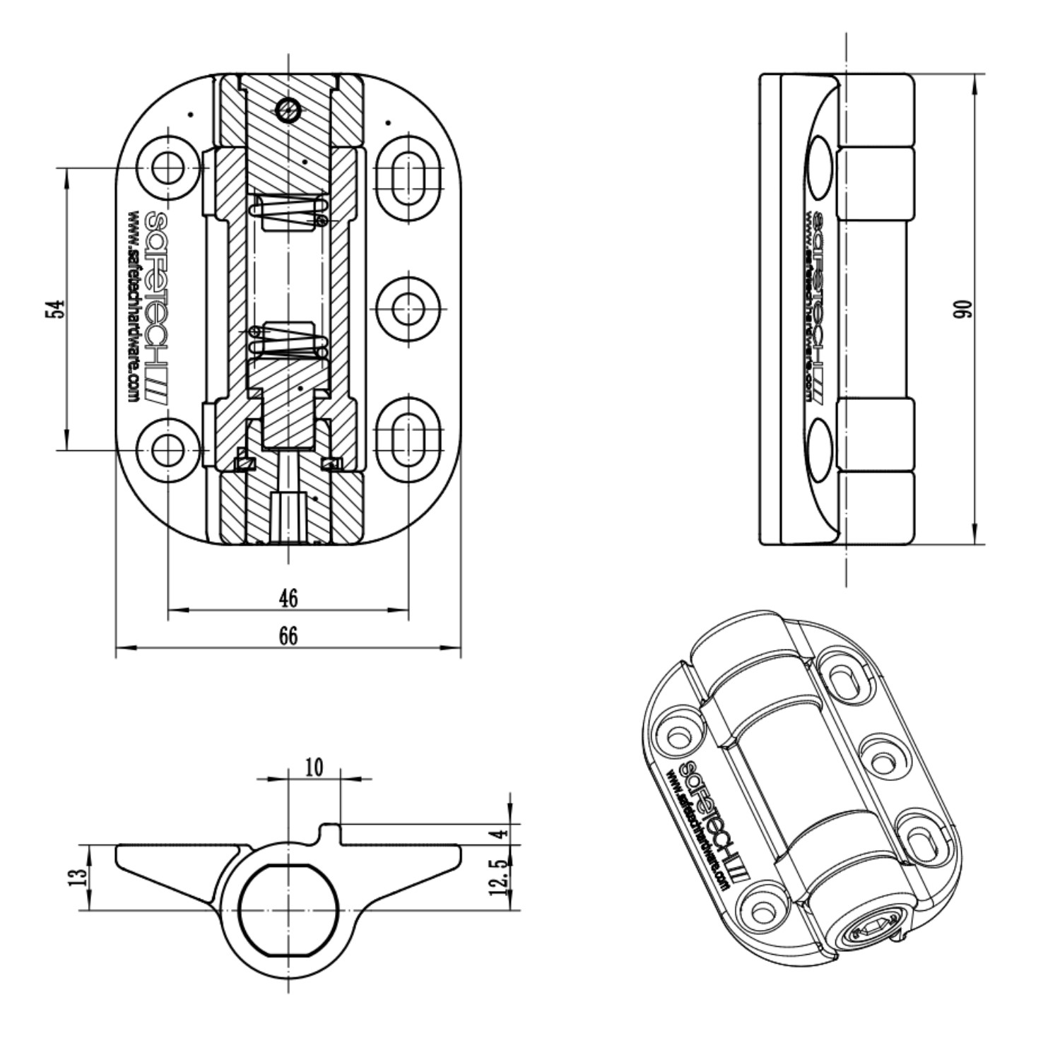 Safetech Adjustable Self Closing Hinges (Pair) - Image 3