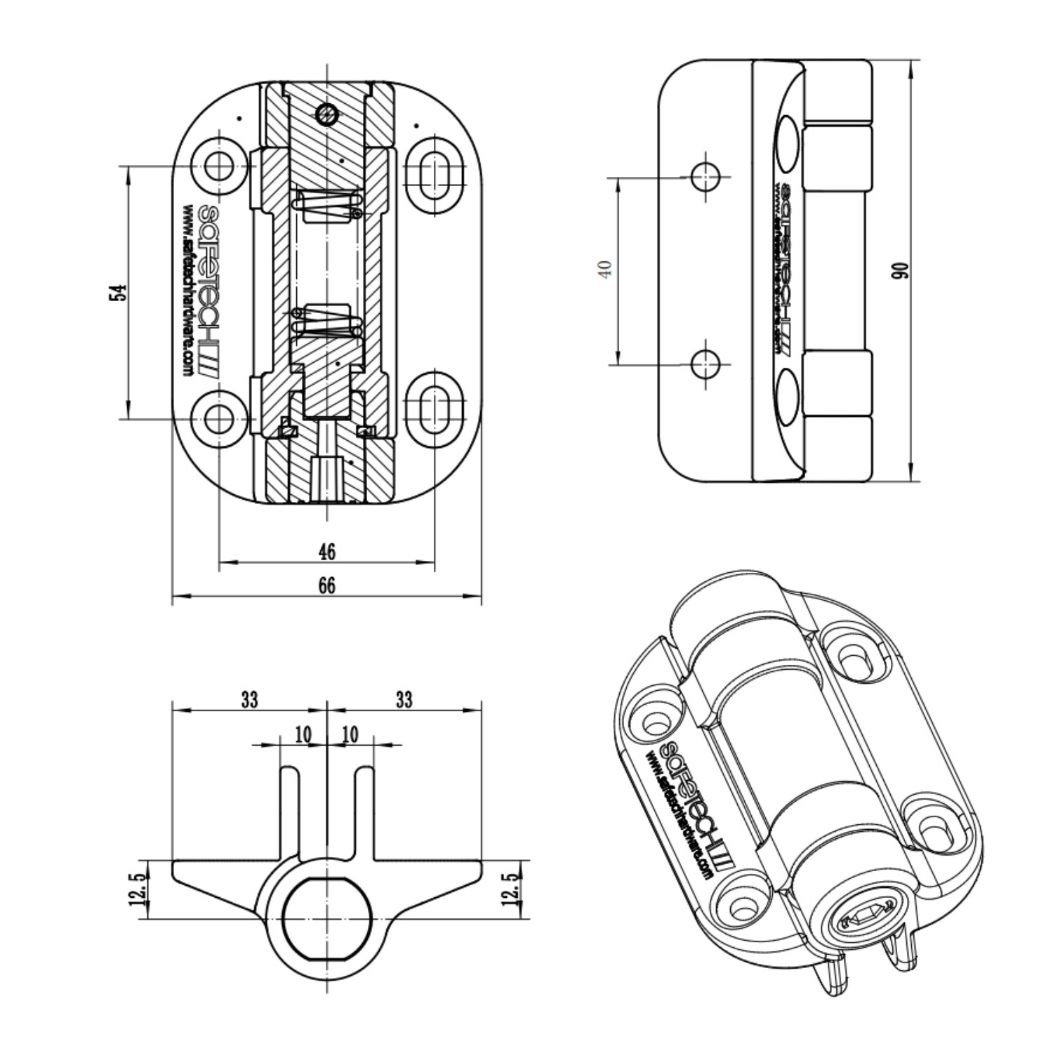 Safetech Adjustable Self Closing Hinges (Pair) - Image 5