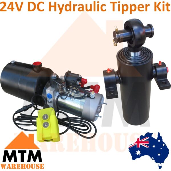 24V DC Hydraulic Power Pack Unit for Tipper / Tail Gate 10L Tank Kit Rated to 2500kg - Image 2