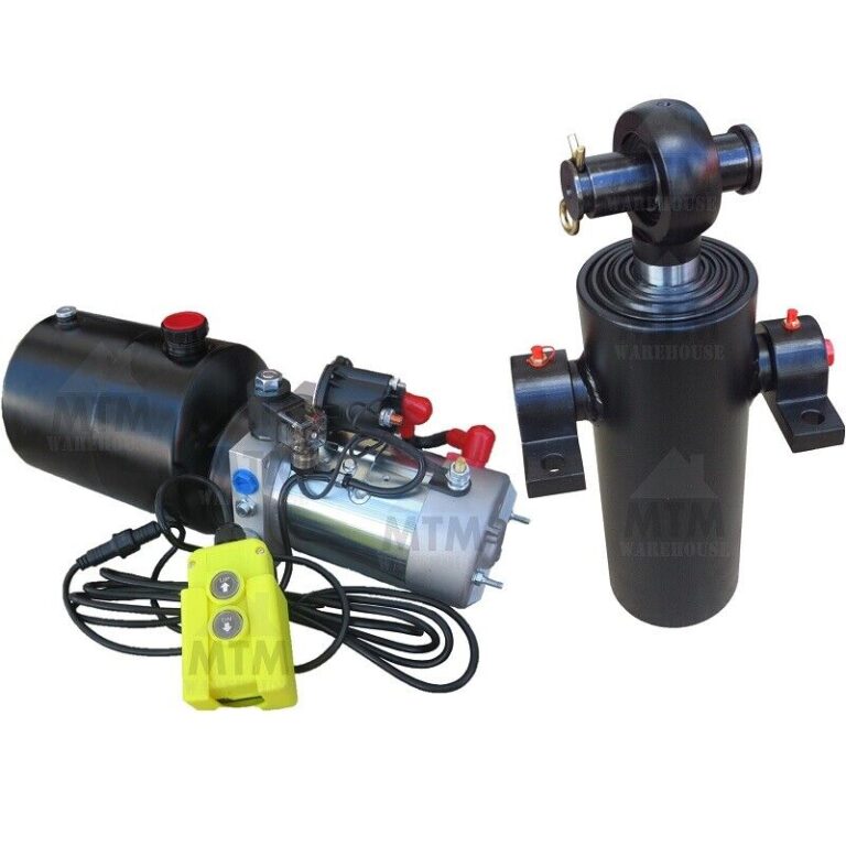 24V DC Hydraulic Tipper Kit Power Pack Unit 10L Tank 5 Stage Ram Cylinder 4000kg-01