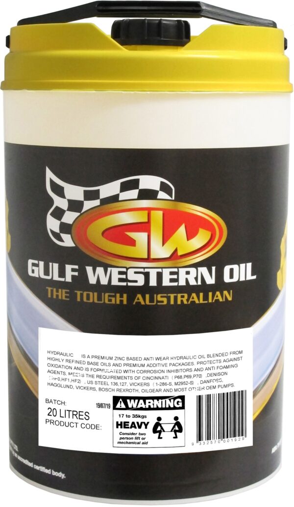 Gulf Western SUPERDRAULIC High Temperature Hydraulic Oil ISO 46, 68