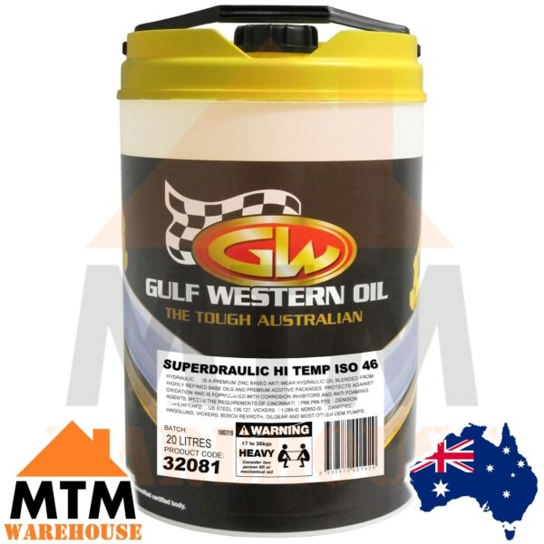Gulf Western SUPERDRAULIC High Temperature Hydraulic Oil ISO 46, 68 - Image 2