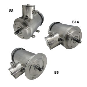 Stallion Stainless Steel SS Electric Motor 3Ph Washdown TEFC IP69K 0.55kW 0.75HP 1400 RPM 4 Pole