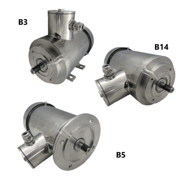 Stallion Stainless Steel SS Electric Motor 3Ph Washdown TEFC IP69K 0.72kW 1HP 1400 RPM 4 Pole