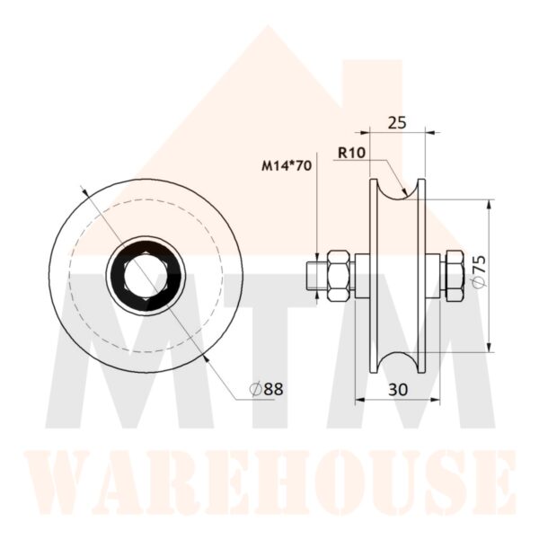 Sliding Gate Bolt On Wheel Rollers pair DIY (2 x wheel) R10 - Image 5