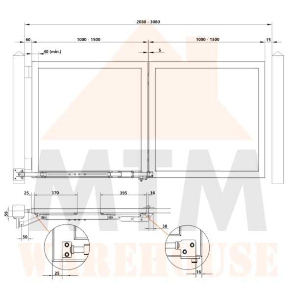 Trackless Folding Swing Gate Kit For Bifolding Swing Gates - Image 2